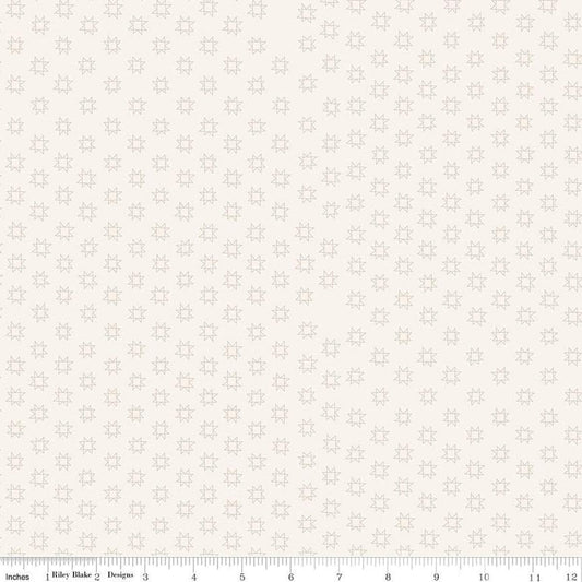 Image of the Hush Hush 4 Seeing Stars quilting cotton fabric by Riley Blake Designs. Features outlined stars on a white background. 
Cute Little Fabric Shop