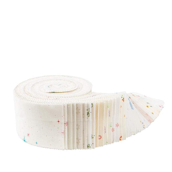 Image of the Hush Hush Rolie Polie by Riley Blake Designs. Features low volume designs on various white and cream backgrounds. 
Cute Little Fabric Shop