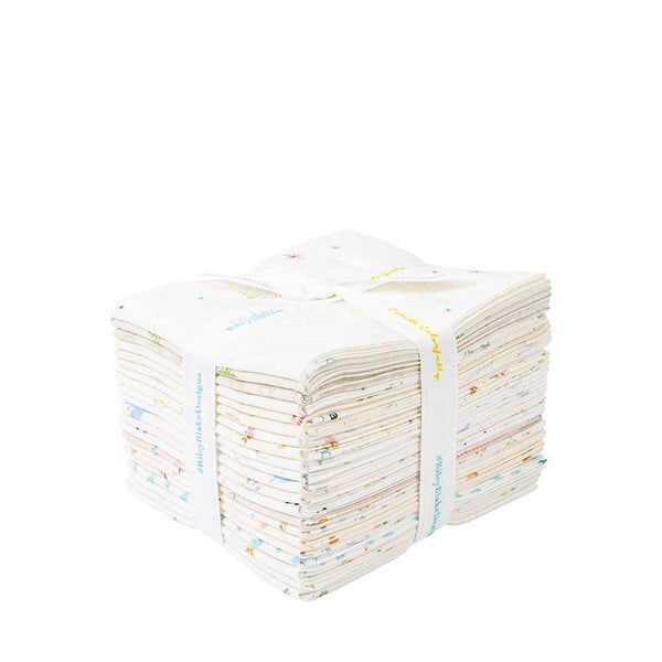 Image of the Hush Hush Fat Quarter Bundle by Riley Blake Designs. Features low volume designs on various white and cream backgrounds. 
Cute Little Fabric Shop