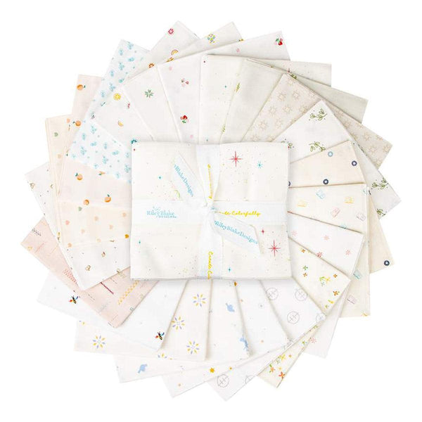 Image of the Hush Hush Fat Quarter Bundle by Riley Blake Designs. Features low volume designs on various white and cream backgrounds. 
Cute Little Fabric Shop