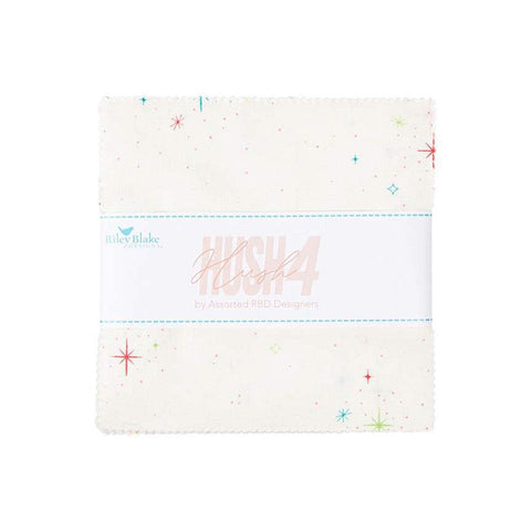 Image of the Hush Hush 5&quot; Stacker by Riley Blake Designs. Features low volume designs on various white and cream backgrounds. 
Cute Little Fabric Shop