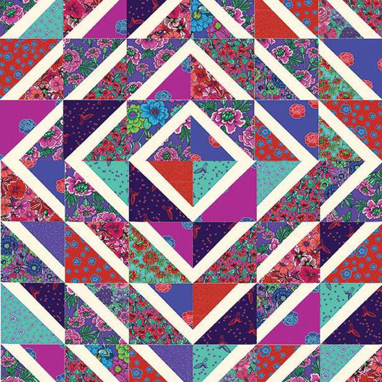 Image of the Tunnel of Light Quilt Pattern by Our Family Patterns for Riley Blake Designs. Features square patterns on a quilt.
Cute Little Fabric Shop