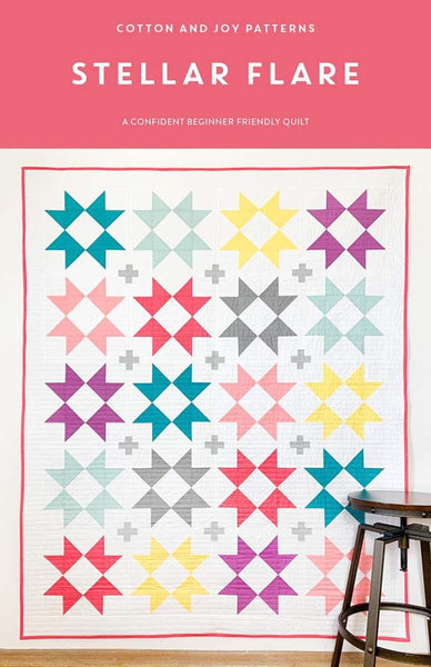 Image of the Stellar Flare Quilt Pattern by Fran Gulick for Riley Blake Designs. Features star blocks on a white background.
Cute Little Fabric Shop