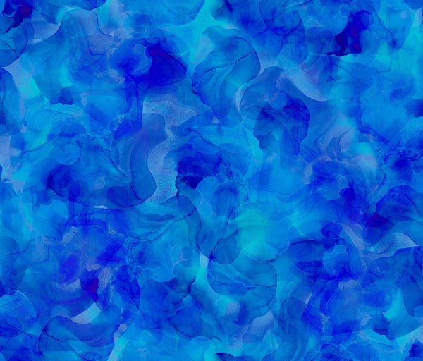 3 Yard Cut - Aura Watercolor Blender WIDE Back 30199 Royal - QT Fabrics - 107/108" Wide - Quilting Cotton Fabric