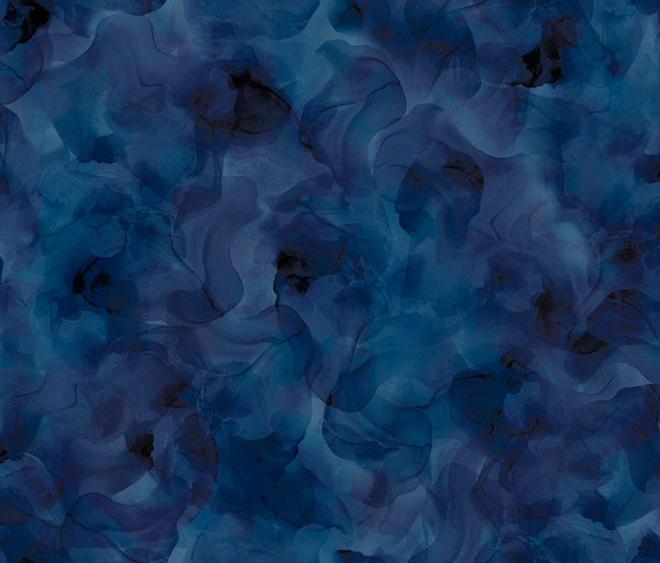 3 Yard Cut - Aura Watercolor Blender WIDE Back 30199 Midnight - QT Fabrics - 107/108" Wide - Quilting Cotton Fabric