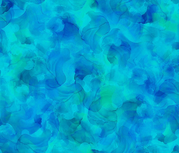 3 Yard Cut - SALE Aura Watercolor Blender WIDE Back 30199 Turquoise - QT Fabrics - 107/108" Wide - Quilting Cotton Fabric