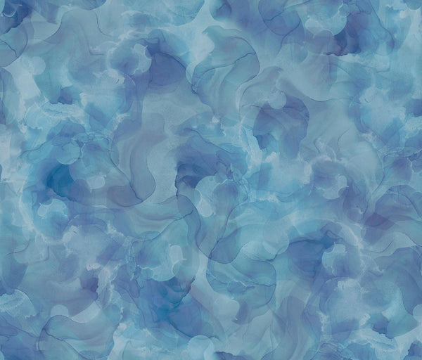 SALE Aura Watercolor Blender 30198 Denim - QT Fabrics - Quilting Cotton Fabric