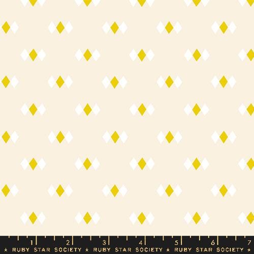 Image of the Juicy Diamonds Shell quilting cotton fabric by Melody Miller for Ruby Star Society, distributed by Moda Fabrics. Features small white diamonds on a cream background. 
Cute Little Fabric Shop