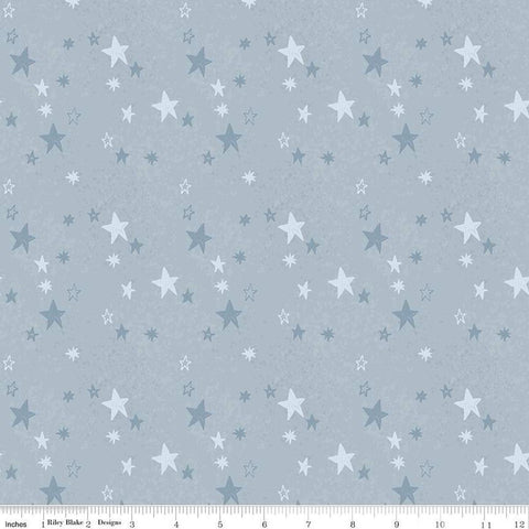 Image of the Flannel Safari Stargazing Boy Stars Blue flannel fabric by Riley Blake Designs. Features animals on a blue background. 
Cute Little Fabric Shop