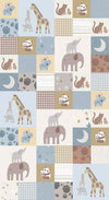 Fat Quarter End of Bolt - FLANNEL Safari Stargazing Boy Cheater Print F15312 Multi - Riley Blake - Patchwork Animals - FLANNEL Cotton Fabric