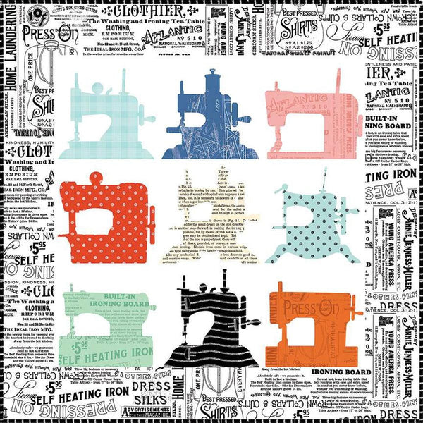 Image of the Machines quilt pattern by J. Wecker Frisch for Riley Blake Designs. Features sewing machines on a white background on a quilt.
Cute Little Fabric Shop