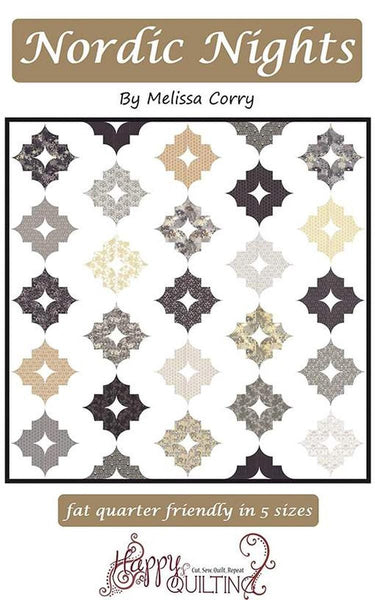 Image of the Nordic Nights quilt pattern by Melissa Corry for Riley Blake Designs. Features a geometric block on a white background.
Cute Little Fabric Shop