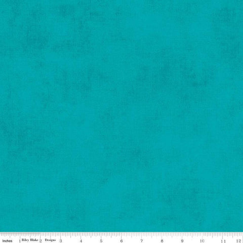 Image of the Shades Mermaid&#39;s Tale quilting cotton fabric by Riley Blake Designs. Features a bright teal fabric with a mottled semisold background. 
Cute Little Fabric Shop