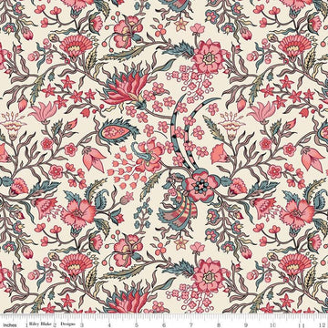 SALE Jane Austen at Home C10000 Elizabeth - Riley Blake Designs - Pink Historical Reproductions - Quilting Cotton Fabric - Licensed Product