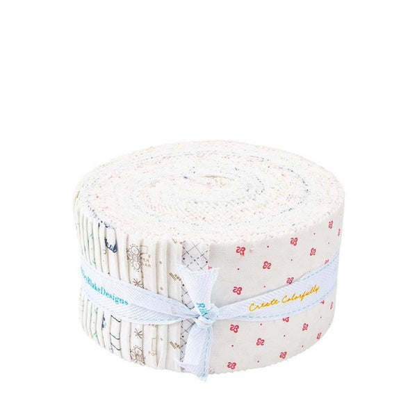 Image of the Bee Bundle Limited Edition Backgrounds 2 1/2 inch Rolie Polie by Lori Holt for Riley Blake Designs.  Features a selection of fabrics with white backgrounds curated by Lori Holt.
Cute Little Fabric Shop