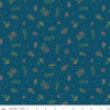 SALE Market Street Embroidery C14126 Navy - Riley Blake Designs - Dots Floral Outlined Flowers Leaves - Quilting Cotton Fabric