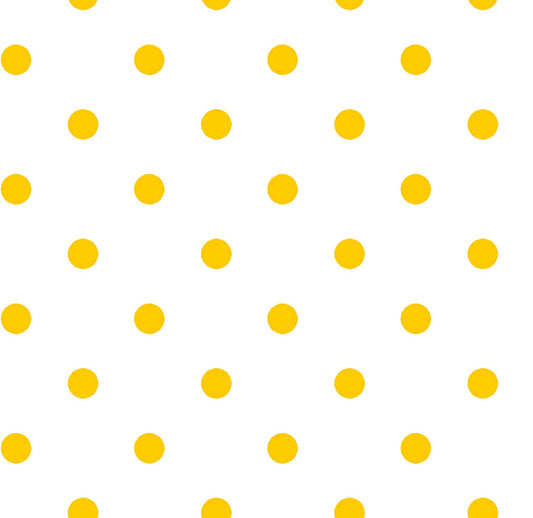 Fat Quarter End of Bolt - SALE Dots and Stripes and More Brights Small Dot 28892 Yellow on White - QT - Polka Dots Dotted - Quilting Cotton