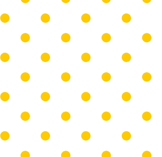 Fat Quarter End of Bolt - SALE Dots and Stripes and More Brights Small Dot 28892 Yellow on White - QT - Polka Dots Dotted - Quilting Cotton