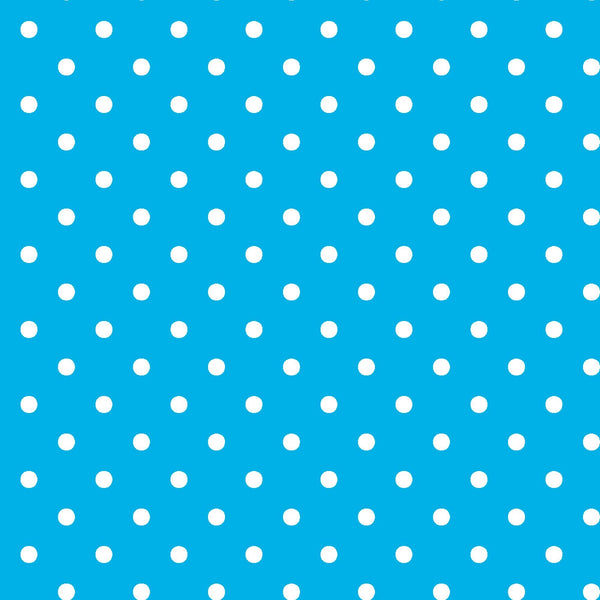 35" End of Bolt - SALE Dots and Stripes and More Brights Mini Dot 28891 Q Turquoise - QT Fabrics - Polka Dots Dotted - Quilting Cotton