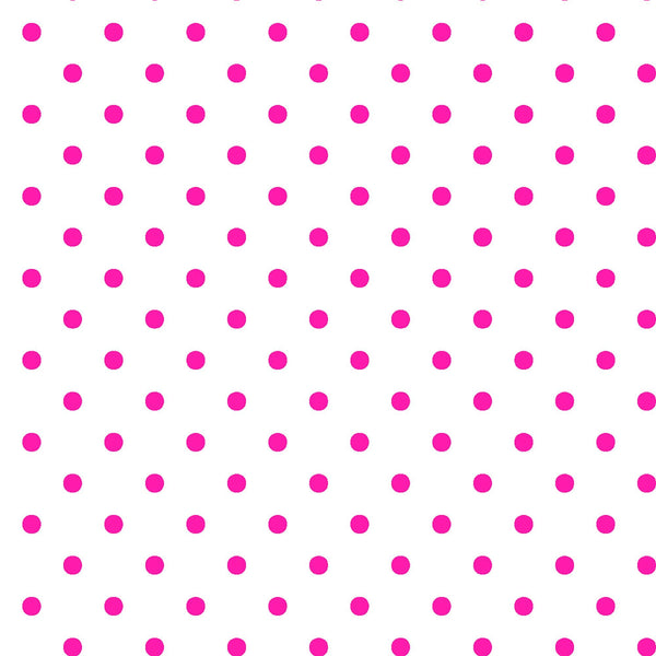 Dots and Stripes and More Brights Mini Dot 28891 ZP Pink on White - QT Fabrics - Polka Dots Dotted - Quilting Cotton Fabric