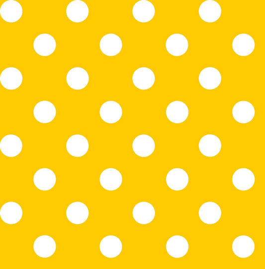 32" End of Bolt - Dots and Stripes and More Brights Medium Dot 28893 S Yellow - QT Fabrics - Polka Dots Dotted - Quilting Cotton Fabric