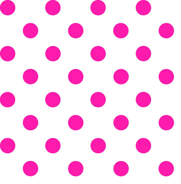 CLEARANCE Dots and Stripes and More Brights Medium Dot 28893 ZP Pink on White - QT Fabrics - Polka Dots Dotted - Quilting Cotton Fabric