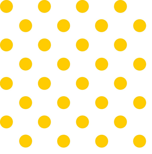 26" End of Bolt - Dots and Stripes and More Brights Medium Dot 28893 S Yellow on White - QT Fabrics - Polka Dotted - Quilting Cotton Fabric