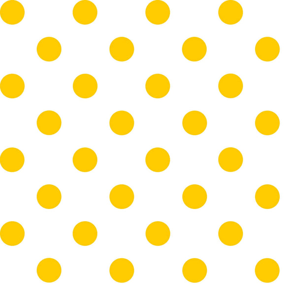 9" End of Bolt - Dots and Stripes and More Brights Medium Dot 28893 S Yellow on White - QT Fabrics - Polka Dotted - Quilting Cotton Fabric