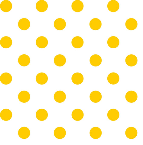 9" End of Bolt - Dots and Stripes and More Brights Medium Dot 28893 S Yellow on White - QT Fabrics - Polka Dotted - Quilting Cotton Fabric