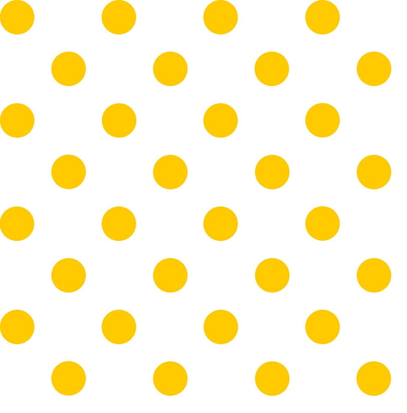 9" End of Bolt - Dots and Stripes and More Brights Medium Dot 28893 S Yellow on White - QT Fabrics - Polka Dotted - Quilting Cotton Fabric