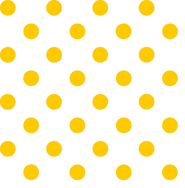 Dots and Stripes and More Brights Medium Dot 28893 S Yellow on White - QT Fabrics - Polka Dots Dotted - Quilting Cotton Fabric