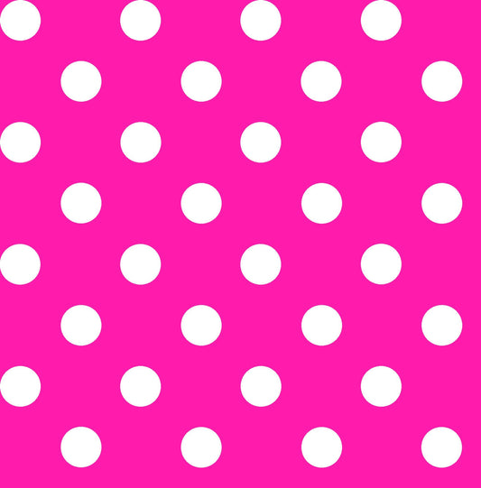 Fat Quarter End of Bolt - CLEARANCE Dots and Stripes and More Brights Medium Dot 28893 P Pink - QT - Polka Dots Dotted - Quilting Cotton