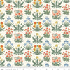 Image of the Wanderlust Morning Meadow Cream quilting cotton fabric by Danelys Sidron for Riley Blake Designs. Features columns of plants on a cream background. 
Cute Little Fabric Shop