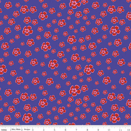 Image of the Botanic Blast Blossoms Purple quilting cotton fabric by Sew Yeah Quilting for Riley Blake Designs. Features scattered flowers on a purple background.
Cute Little Fabric Shop