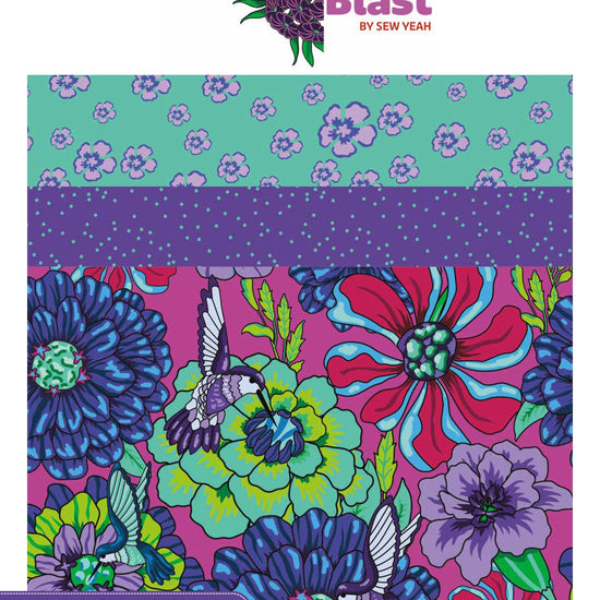 Image of the Botanic Blast Storyboardr by Sew Yeah Quilting for Riley Blake Designs. Features floral fabrics with bright colored backgrounds. 
Cute Little Fabric Shop