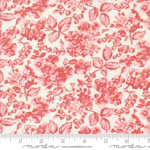 Image of the Rosemary Cottage Bloom Cream Strawberry quilting cotton fabric by Moda Fabrics. Features flowers on a cream background.
Cute Little Fabric Shop