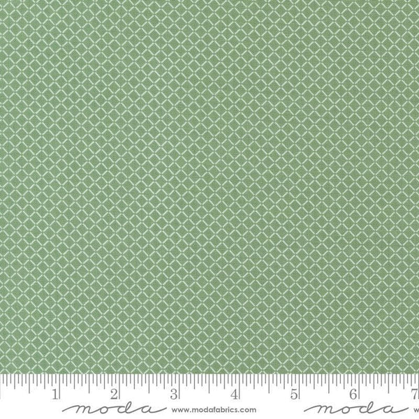 Image of the Rosemary Cottage Check Rosemary quilting cotton fabric by Moda Fabrics. Features diagonal plaid stripes on a green background.
Cute Little Fabric Shop