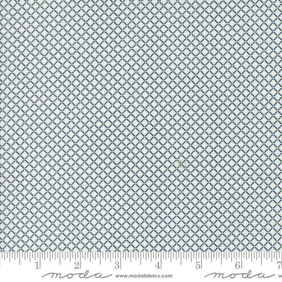 Image of the Rosemary Cottage Check Cream Navy quilting cotton fabric by Moda Fabrics. Features diagonal plaid stripes on a cream background.
Cute Little Fabric Shop