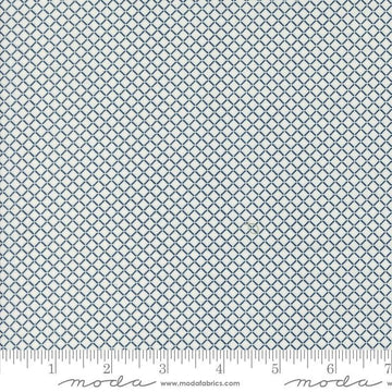 Image of the Rosemary Cottage Check Cream Navy quilting cotton fabric by Moda Fabrics. Features diagonal plaid stripes on a cream background.
Cute Little Fabric Shop