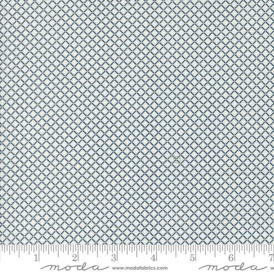 Image of the Rosemary Cottage Check Cream Navy quilting cotton fabric by Moda Fabrics. Features diagonal plaid stripes on a cream background.
Cute Little Fabric Shop