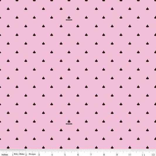 DEAL Celebrate with Hershey Valentine's Day Kisses Dots C12806 Pink - Riley Blake Designs - Hershey's Chocolate - Quilting Cotton Fabric