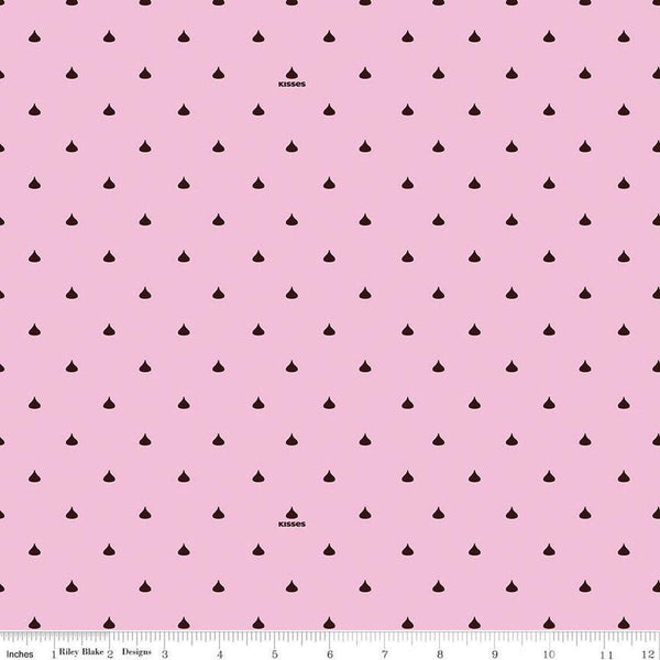 SALE Celebrate with Hershey Valentine's Day Kisses Dots C12806 Pink - Riley Blake Designs - Hershey's Chocolate - Quilting Cotton Fabric