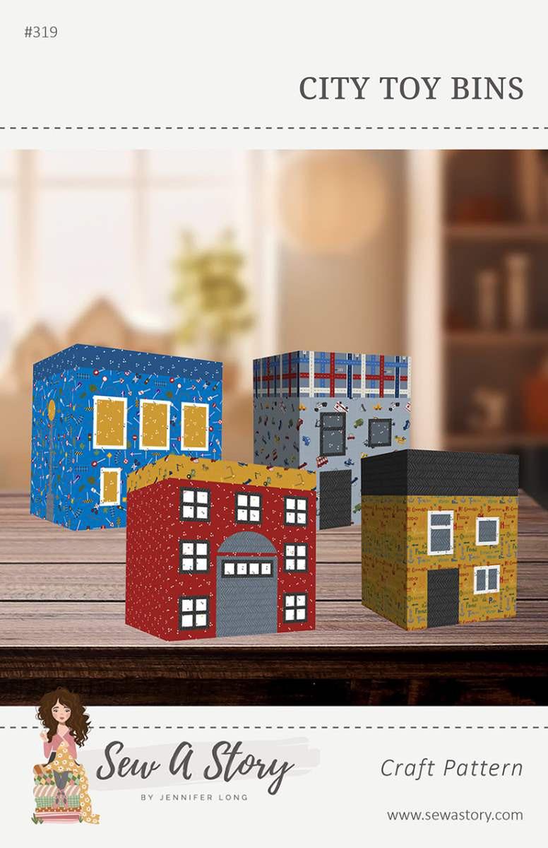 Image of the City Toy Bins pattern by Jennifer Long for Riley Blake Designs. Features four toy storage bins in two sizes.
Cute Little Fabric Shop