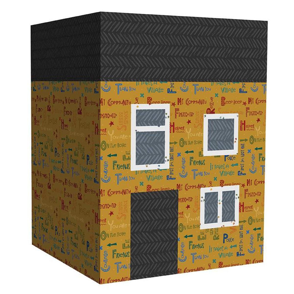 Image of the City Toy Bins pattern by Jennifer Long for Riley Blake Designs. Features a toy organizer with yellow fabric. 
Cute Little Fabric Shop