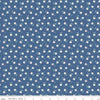 Image of the Vintage Happy 2 Daisy Denim quilting cotton fabric by Lori Holt for Riley Blake Designs. Features tossed stems of daisies on a dark blue background.  
Cute Little Fabric Shop