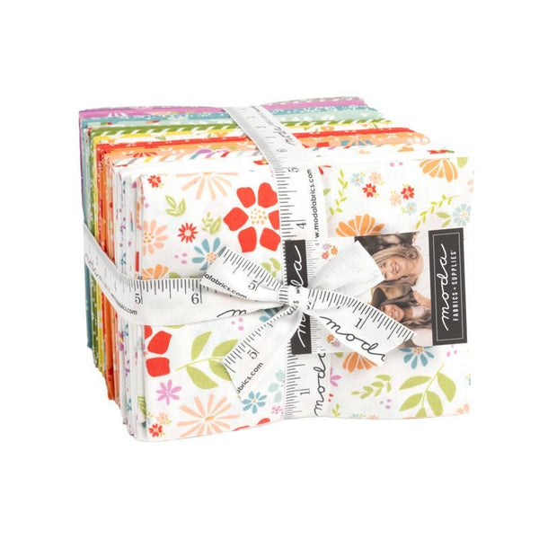 Image of the Laguna Sunrise fat quarter bundle by Sherri & Chelsi for Moda Fabrics. Features a 36 piece fat quarter bundle with floral fabrics. 
Cute Little Fabric Shop