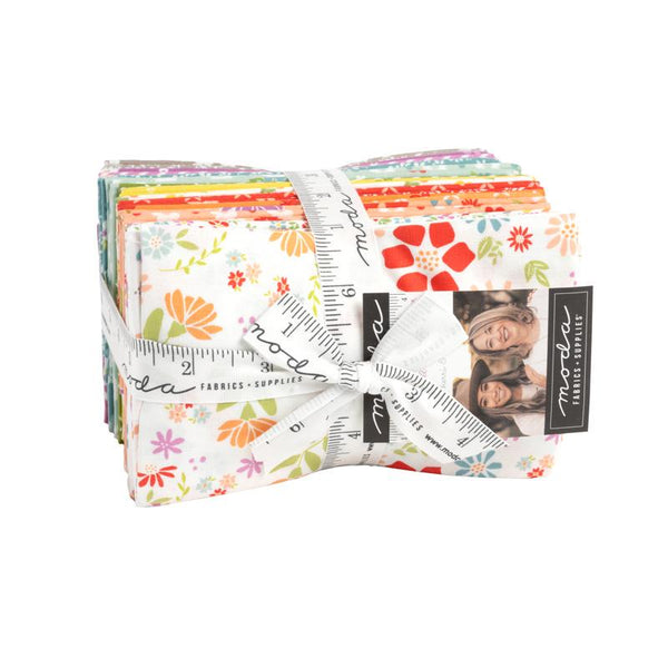 Image of the Laguna Sunrise Fat Eighth bundle by Sherri & Chelsi for Moda Fabrics. Features a 36 piece fat quarter bundle with floral fabrics. 
Cute Little Fabric Shop