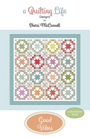 Image of the Good Vibes quilt pattern by A Quilting Life for Moda Fabrics. Features a quilt with star and circle blocks.
Cute Little Fabric Shop