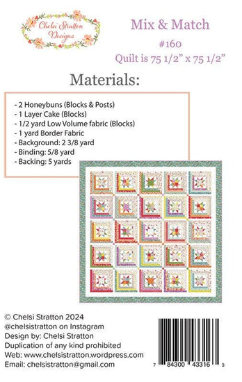 Image of the Mix & Match quilt pattern by A Quilting Life for Moda Fabrics. Features the fabric requirements to make the quilt.
Cute Little Fabric Shop