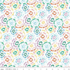 Image of the Get Your Cray-on with Crayola Fireworks White quilting cotton fabric by Riley Blake Designs. Official Licensed Product. Features colorful doodles on a white background. 
Cute Little Fabric Shop